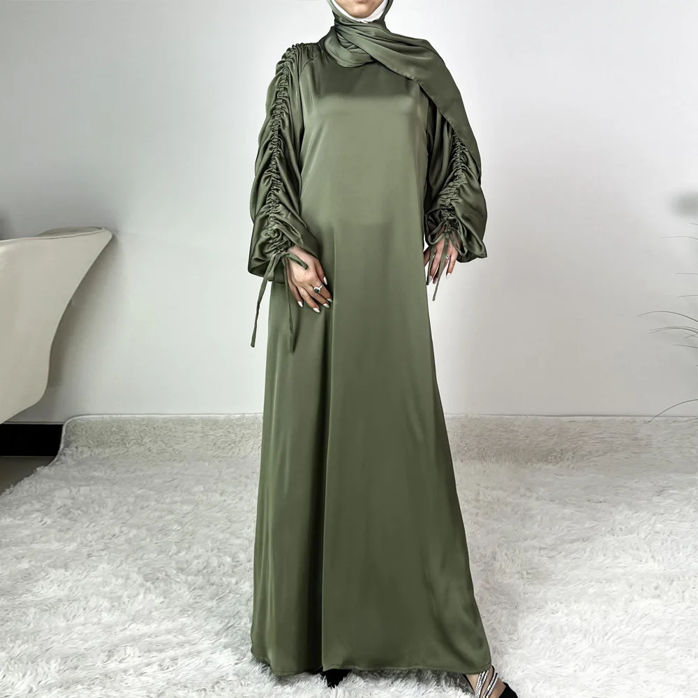 

Kaftan Robe Femme Musulmane Satin Abaya Women Ramadan Muslim Dubai Turkey Islam Arab Dress Eid Djellaba Jalabiya Caftan Marocain