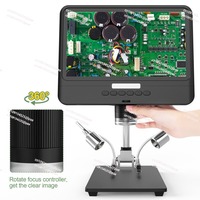 Andonstar Hot Microscope AD208 8.5 Inch Adjustable LCD Display for Soldering Digital Microscope Black 1080P Scope Soldering Tool