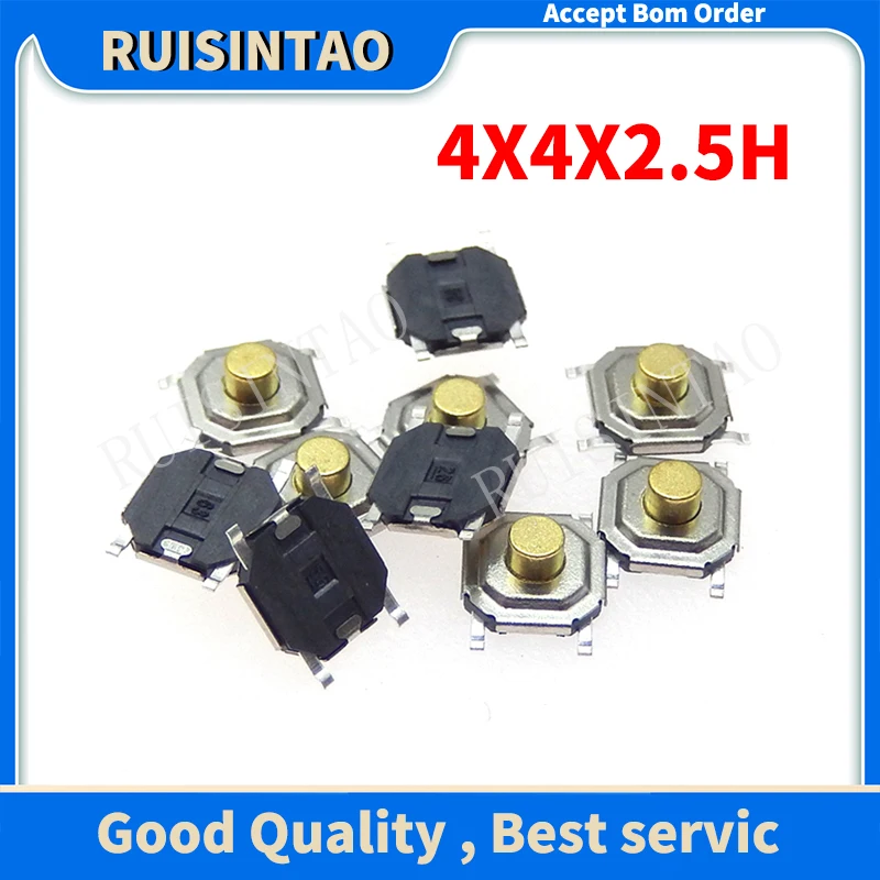 

50/100pcs 4*4*2.5 Momentary Type Tactile Push Button Switch Surface Mount 5.2x5.2x2.5mm 4x4x2.5 SMD/SMT 4 PinWaterproof Switch