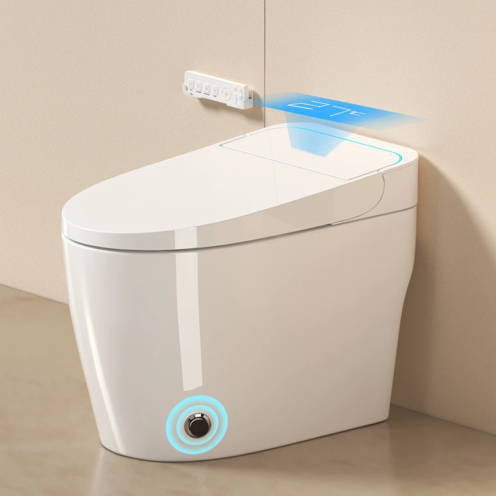 Unique Smart Toile, One Piece Toilet with Bidet Built In,Intelligent Toilet Auto Open/Close Seat. Bidet toilet with Dryer and Warm Water.Gray