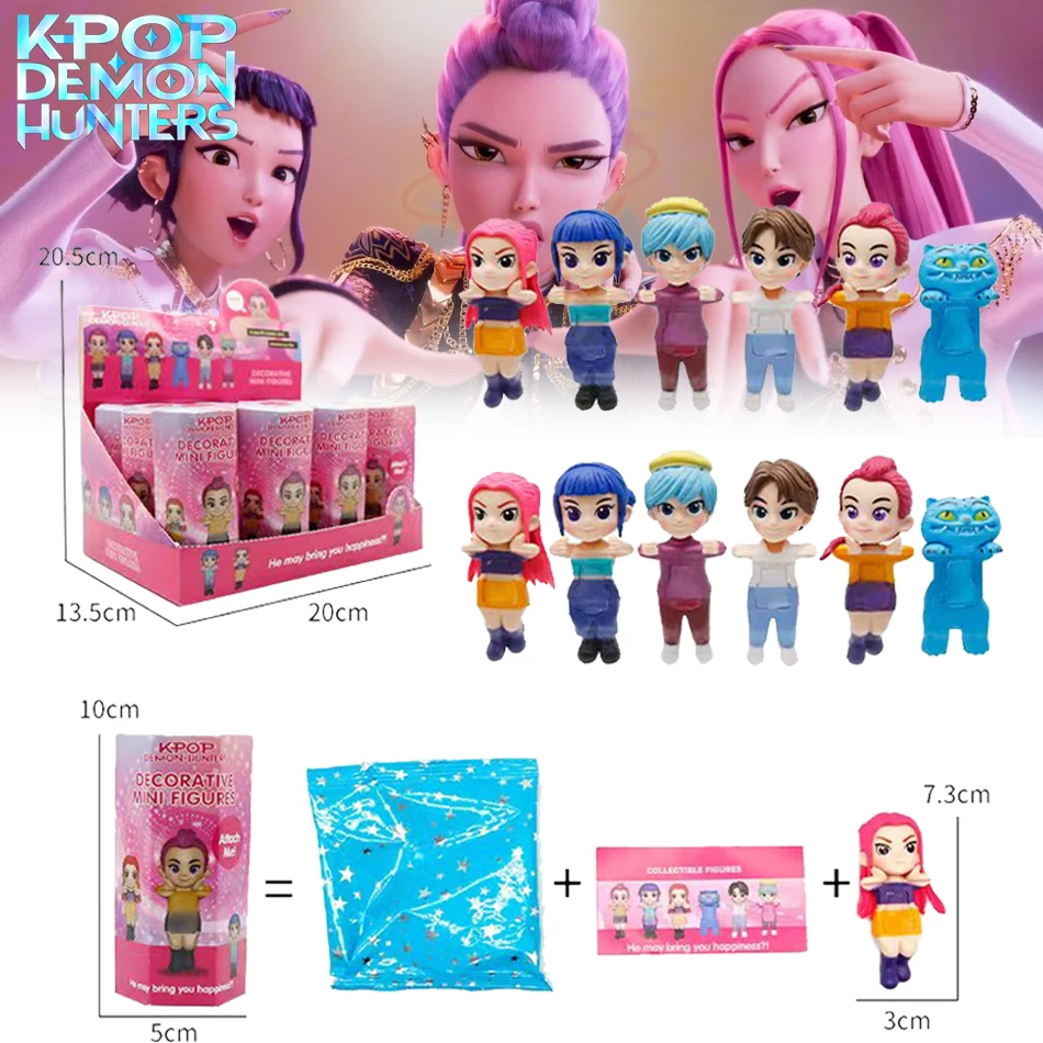 Figura de cazadores de demonios de Anime Kpop, caja ciega de PVC, Mini modelo de dibujos animados, muñeca de juguete decorativa de escritorio, regalo sorpresa de Navidad para niños