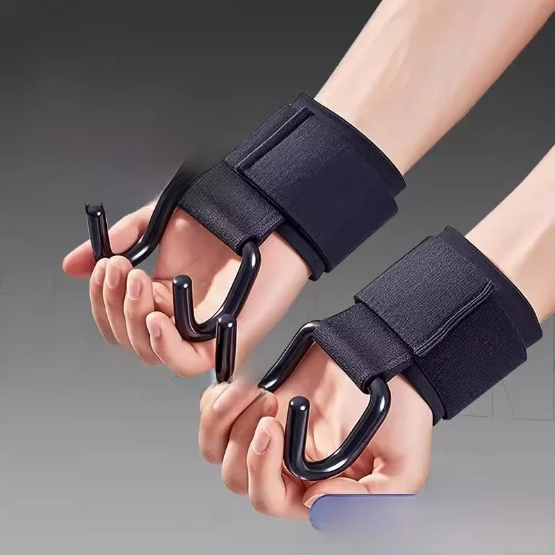 

Men's Pull-Up Aid Hooks ips Fitn Traction Wrist Support Gloves Anti-drop Single Bar Hanging Hand Assistants