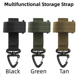 Outdoor Keychain Gear Clip Keeper Pouch Belt Keychain Webbing Gloves Rope Holder Military Hook Nylon Webbing Keyring
