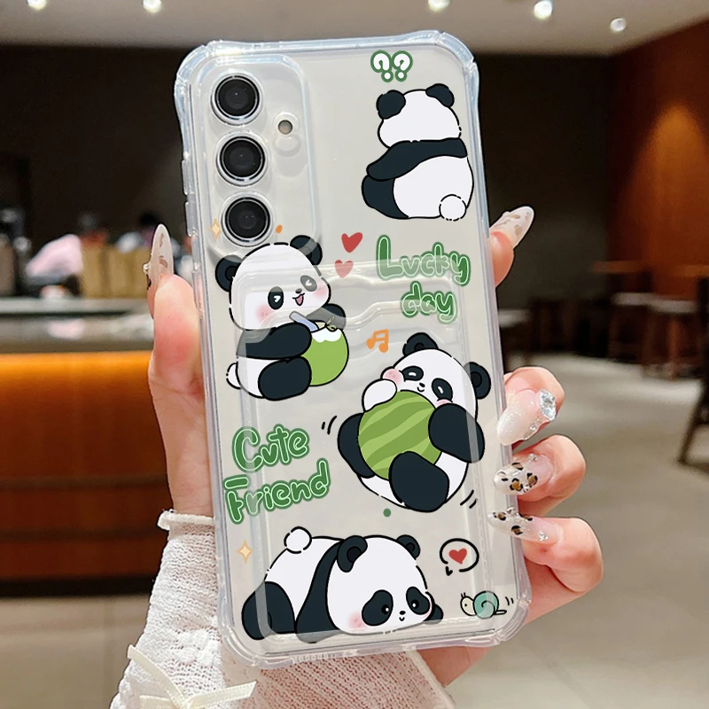 Niedliche Panda-Kartenhülle für Samsung Galaxy S26 S23 Ultra S25 Edge S24 FE A57 A37 A17 A56 A36 A54 A15 A55 A16 Handyhülle – Detail 11