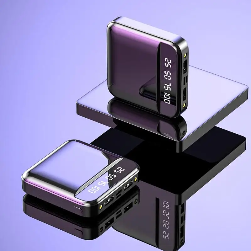 300000mAh Mini Power Bank Draagbare oplader Spiegelscherm LED Digitale Powerbank Externe batterij voor iPhone Xiaomi Huawei Samsung