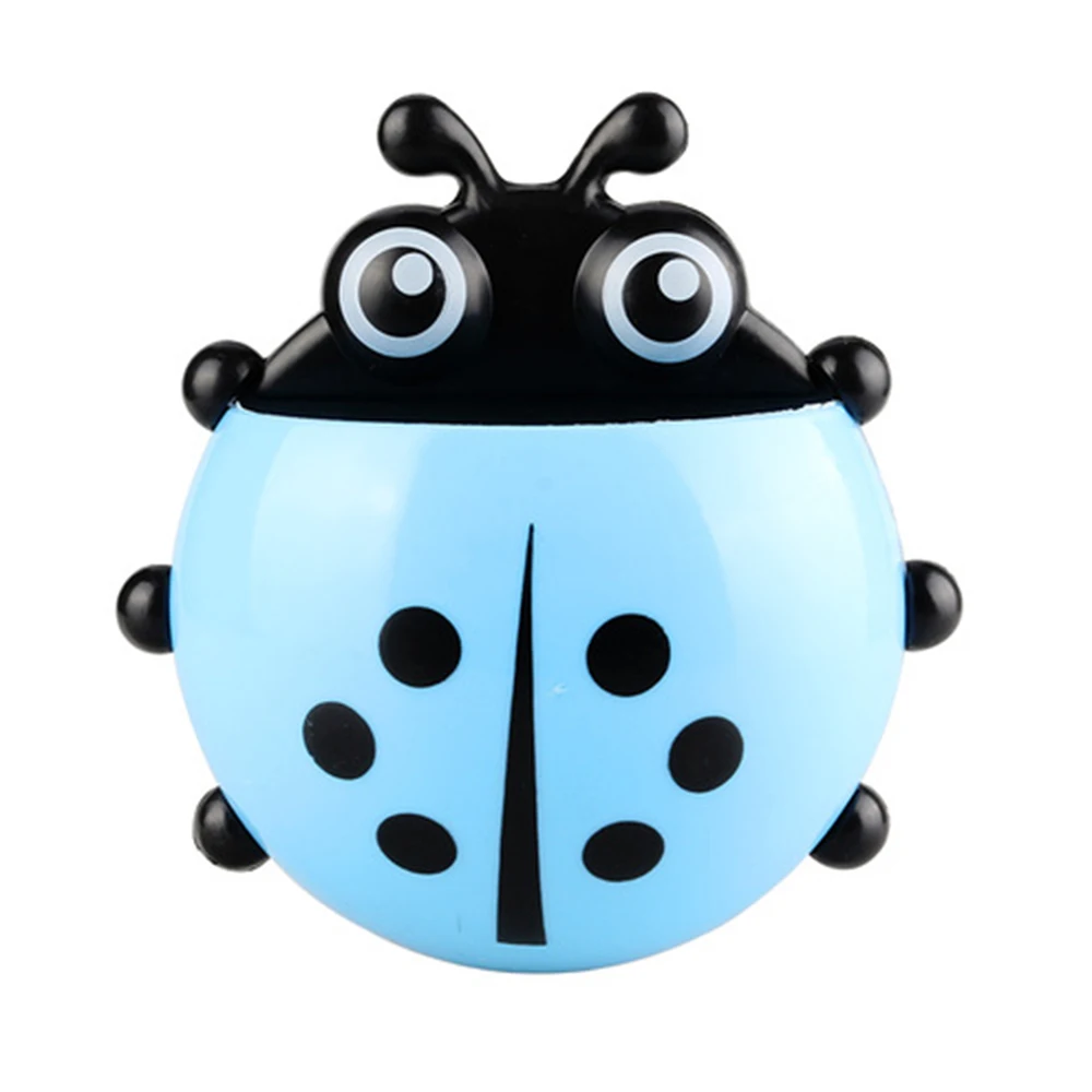 Ladybug Animal Insect Toothbrush Holder Bathroom Cartoon Toothbrush Toothpaste Wall Suction Holder Rack Container Organizer