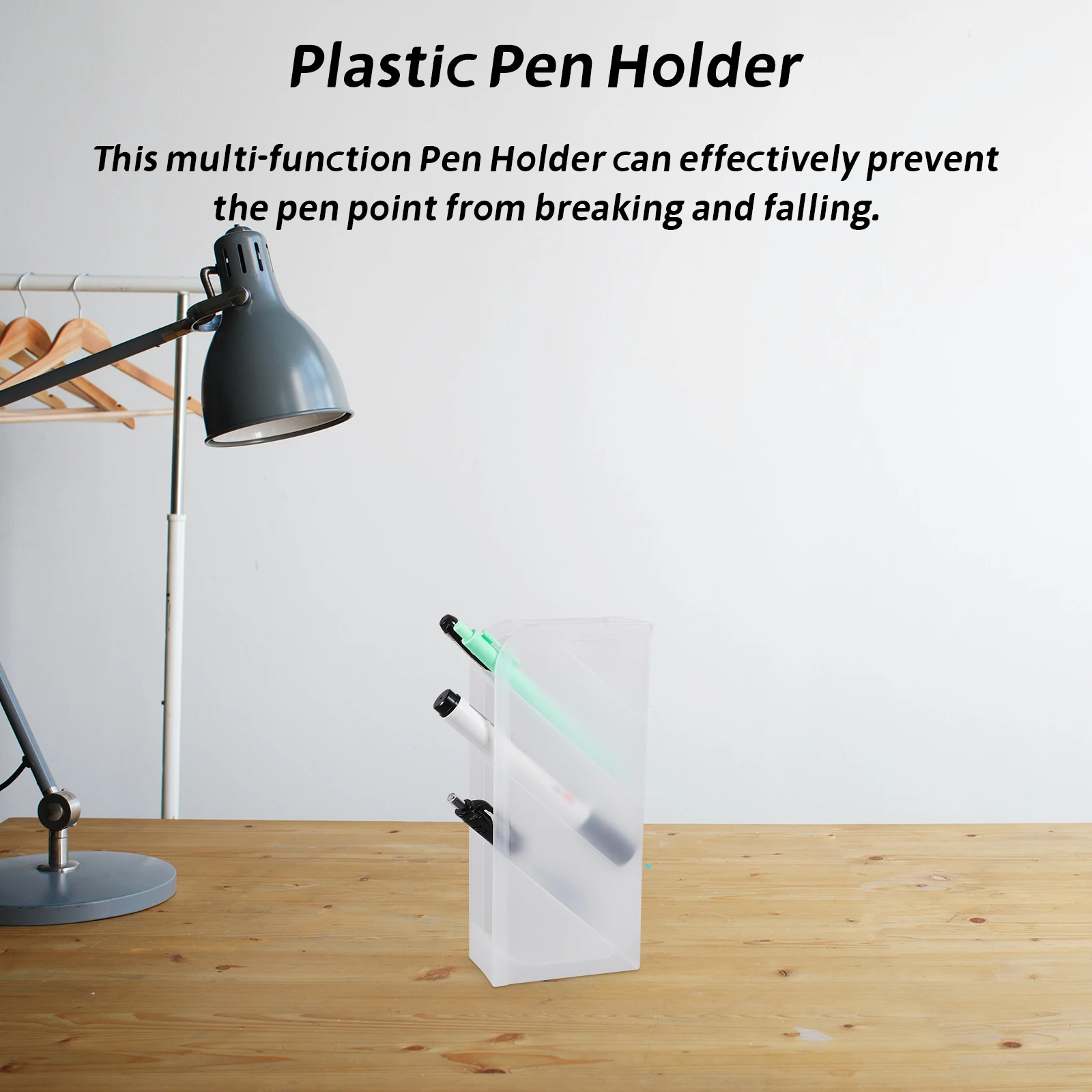 

Creative Multi-Grid Plastic Holder Slanted Desk Organizer Office Table Stationery Storage Desktop Pencil Container For