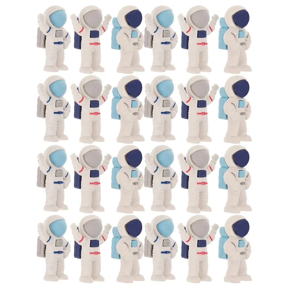 

24 Pcs Astronaut Correction Erasers Cute Mini Shaped Kids School Supplies Bulk Pack Mixed Colors Office Gifts Classroom