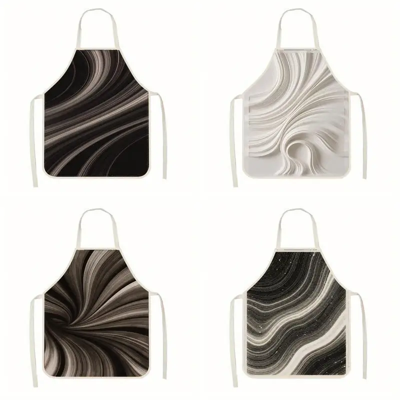 

Swirl Pattern Aprons Linen Apron, Suitable For Kitchen Cooking, Parent-Child Interaction, Painting And Other Scenarios