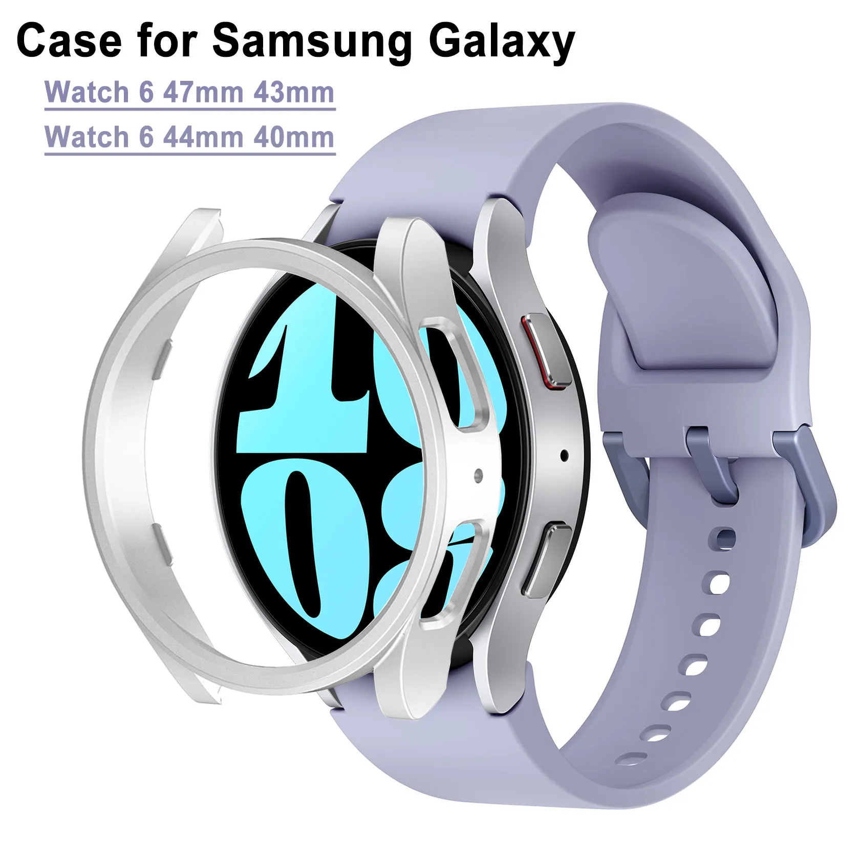 Casing berongga PC untuk galaxy Watch 6 klasik 43mm 47mm bingkai Aksesori Bumper pelindung Samsung Galaxy Watch 6 40mm 44mm