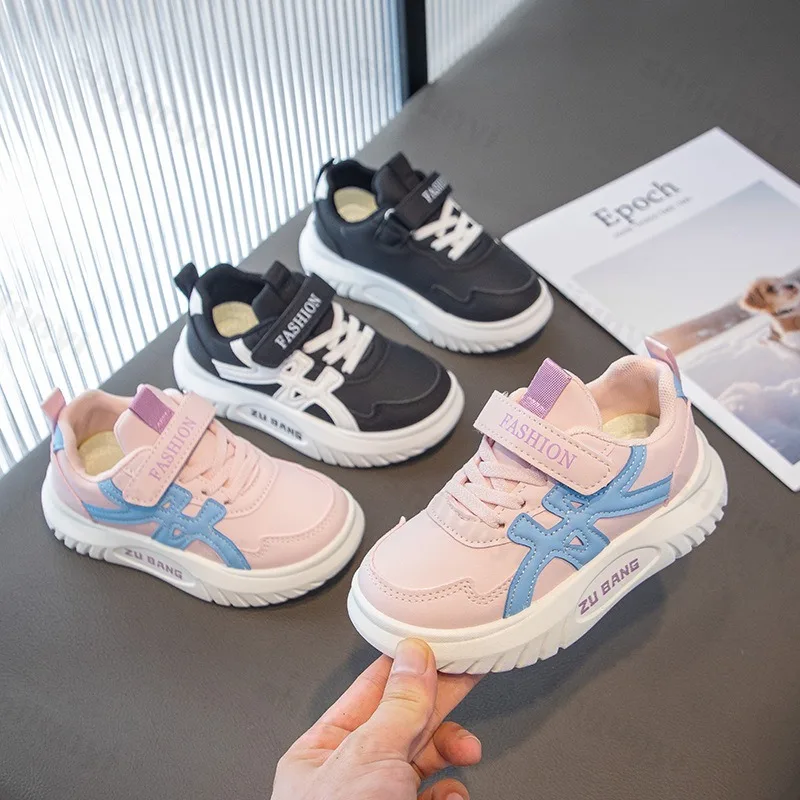 

Детская повседневная спортивная обувь, осень 2024, кроссовки для девочек и мальчиков, Нескользящие модные кроссовки, детская уличная прогулочная обувь 26-37