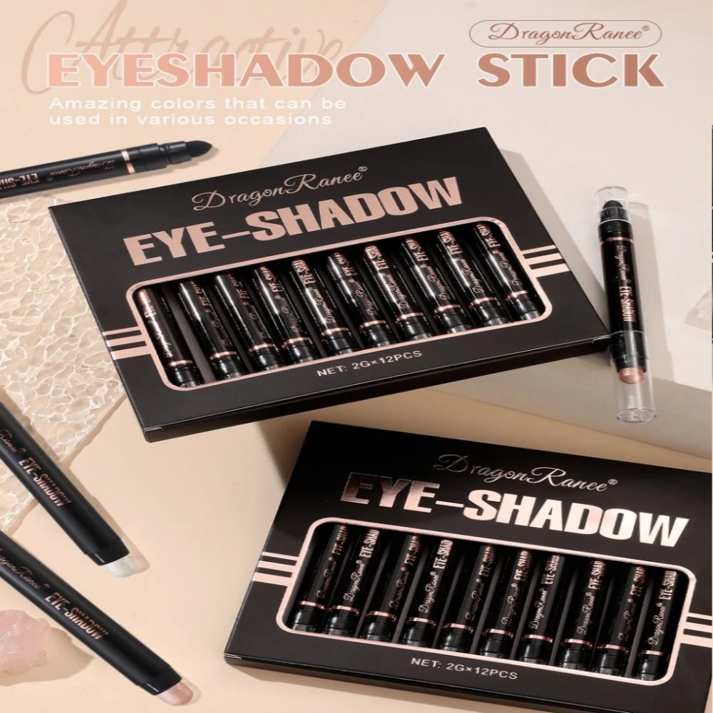 Glitter Metallic Double Head Eyeshadow Pencil Highlighter Pigment Waterproof Easy Apply Blue Green Pearlescent White Eyeshadow