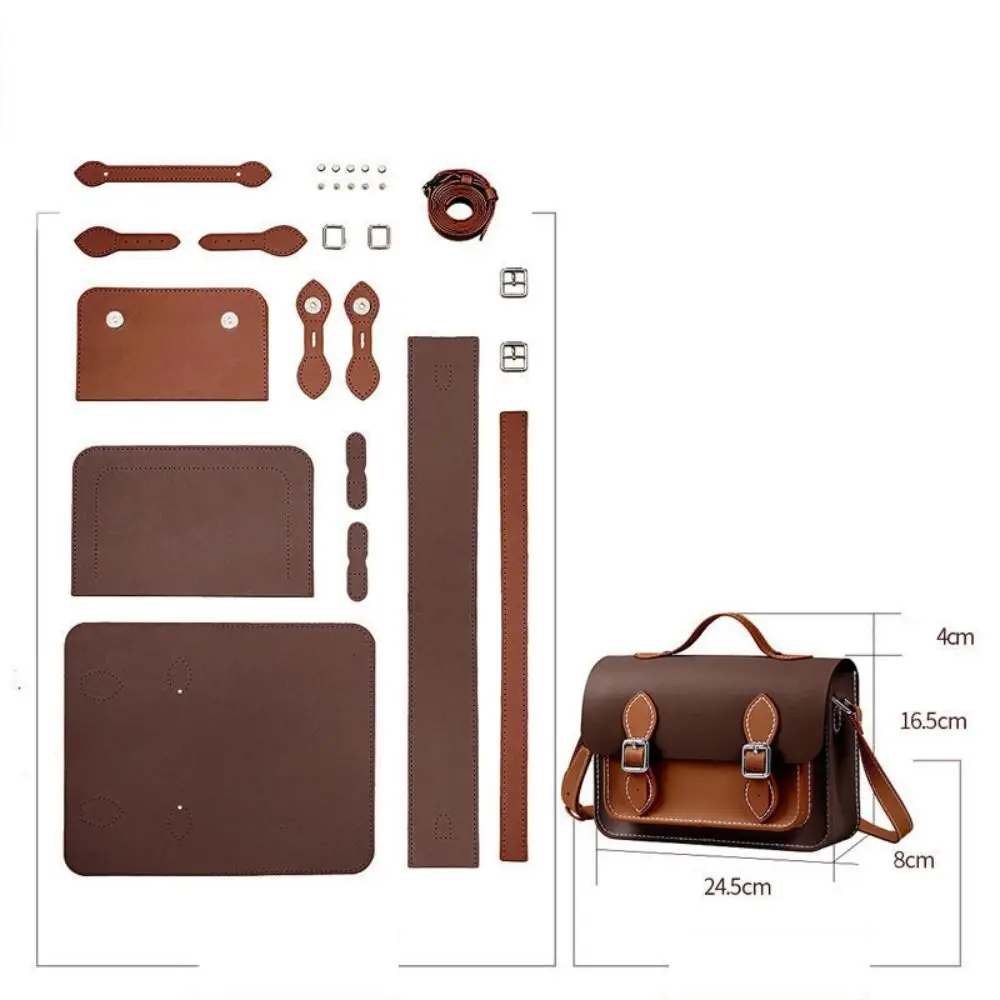 PU Leather DIY Material Bag Vintage DIY 10 Colors Shoulder Crossbody Bag Hand-stitched Self-made Bag Women