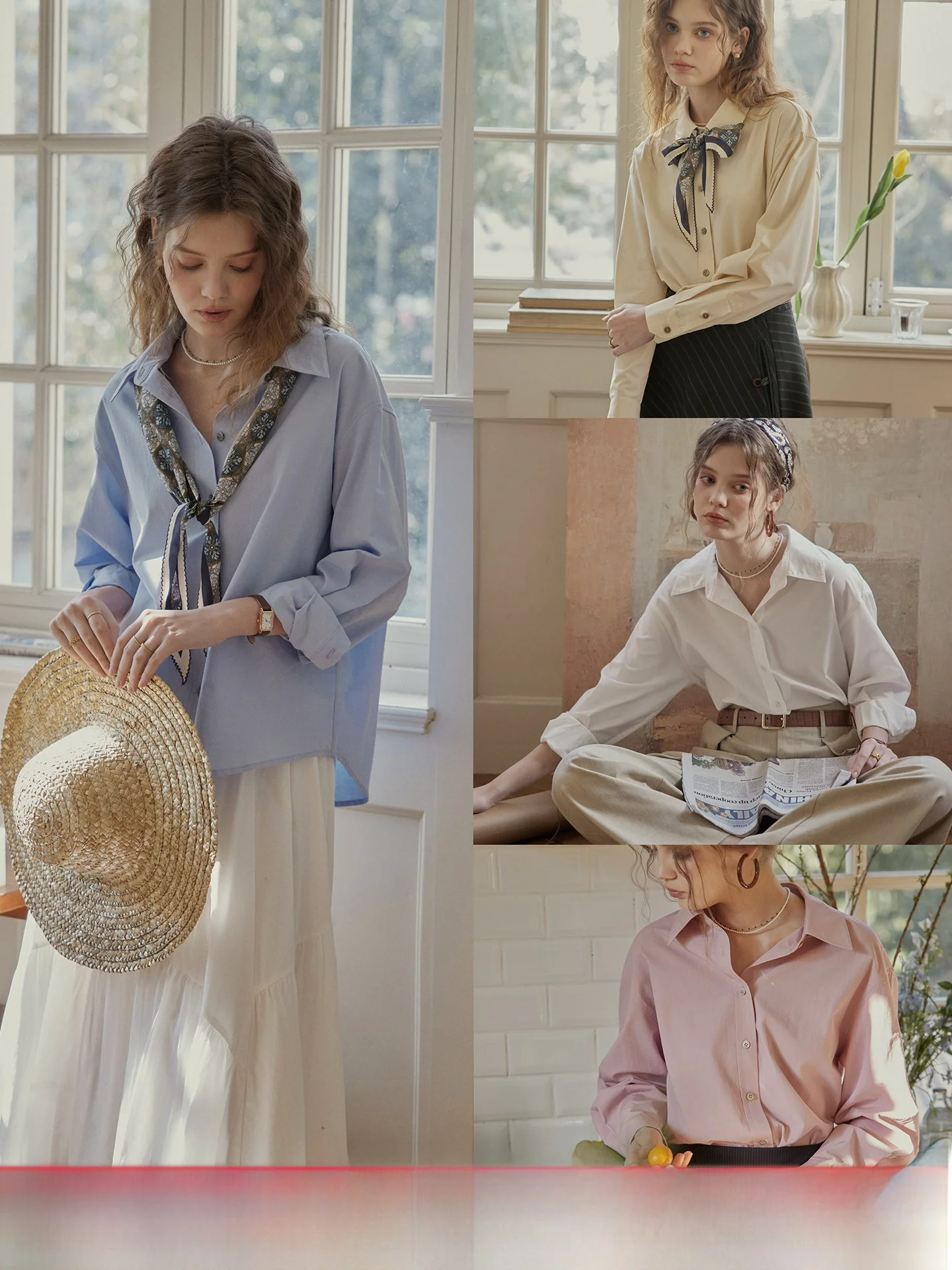 

C.PAIA Классическая женская рубашка из шелкового хлопка с 4 цветами, на пуговицах, деловая повседневная, дышащая, с длинным рукавом