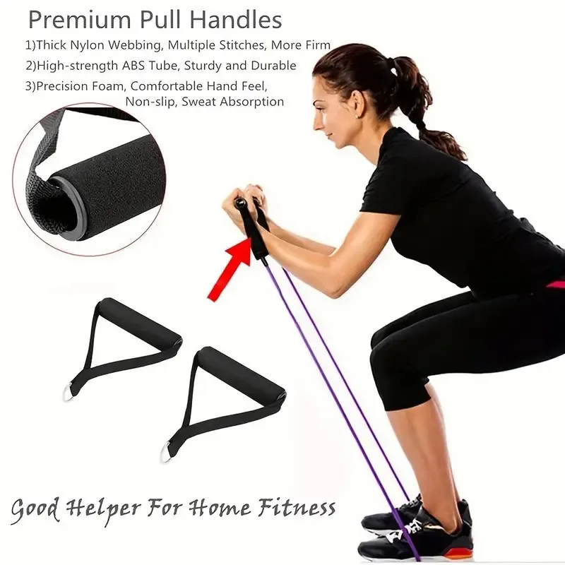 2 Sports Handles With 2 Buckles, High Density Foam Wrapped Resistance Fitness Handle Yoga Strength Training