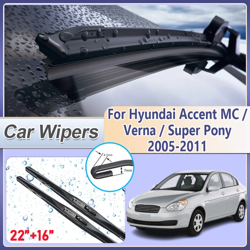 

Auto Wiper For Hyundai Accent MC Verna Super Pony Brio Dodge Attitude Accesorios 2005-2011 Windscreen Windshield Wipers Brushe