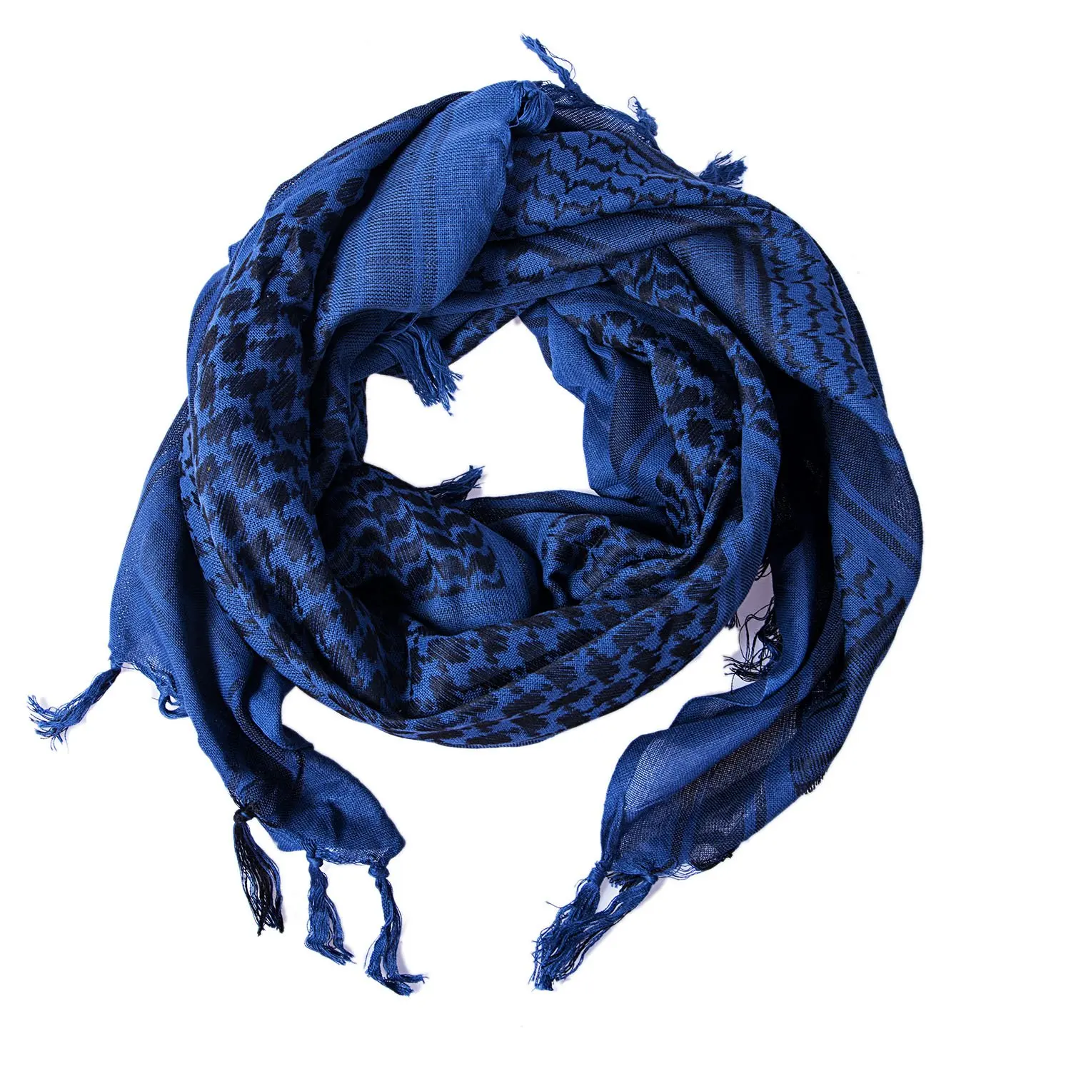 Top Blue Unisex Military Winter Shemagh Tactical Scarf 100% Cotton Keffiyeh Scarf Wrap Outdoor Hiking Hunting Windproof Sacrves