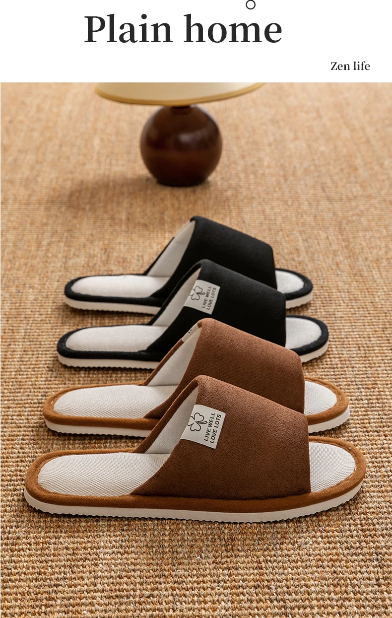 Men's Spring Summer Breathable Slippers Non-Slip Indoor House Shoes,Couples Soft Sole Open-Toe Slippers for All Seasons Home Use