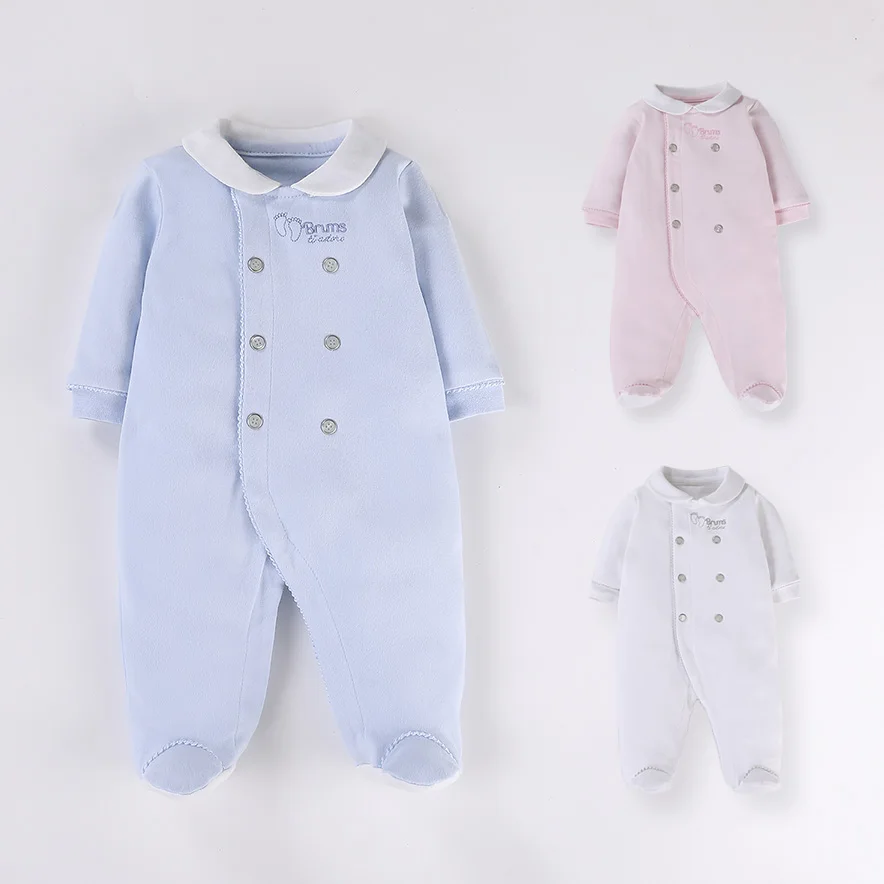 Baby rompers long sleeves children clothing baby newborn overalls kids boy girl clothes baby jumpsuit with embroidery front open