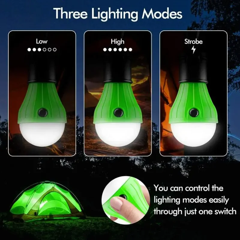 5Pcs Mini Portable LED Lamp Bulbs Tent Light Night Emergency Lights Battery Camping Lantern Fishing Equipment Outdoor Supplies