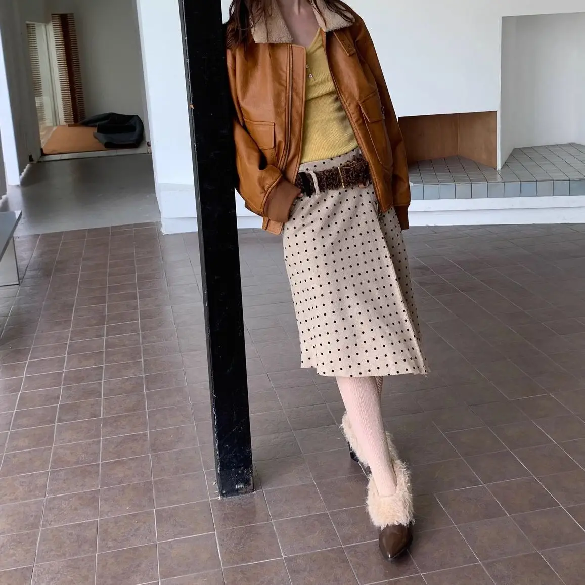 Large Size Skirt for Women, Niche Autumn and Winter New Styles, Retro Irregular Design