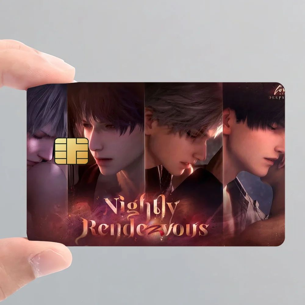 Game LOVE AND D-DEEPSPACE love Bank Credit Cards Bus Pass Stickers Cool Decoration Waterproof 4PCS Card