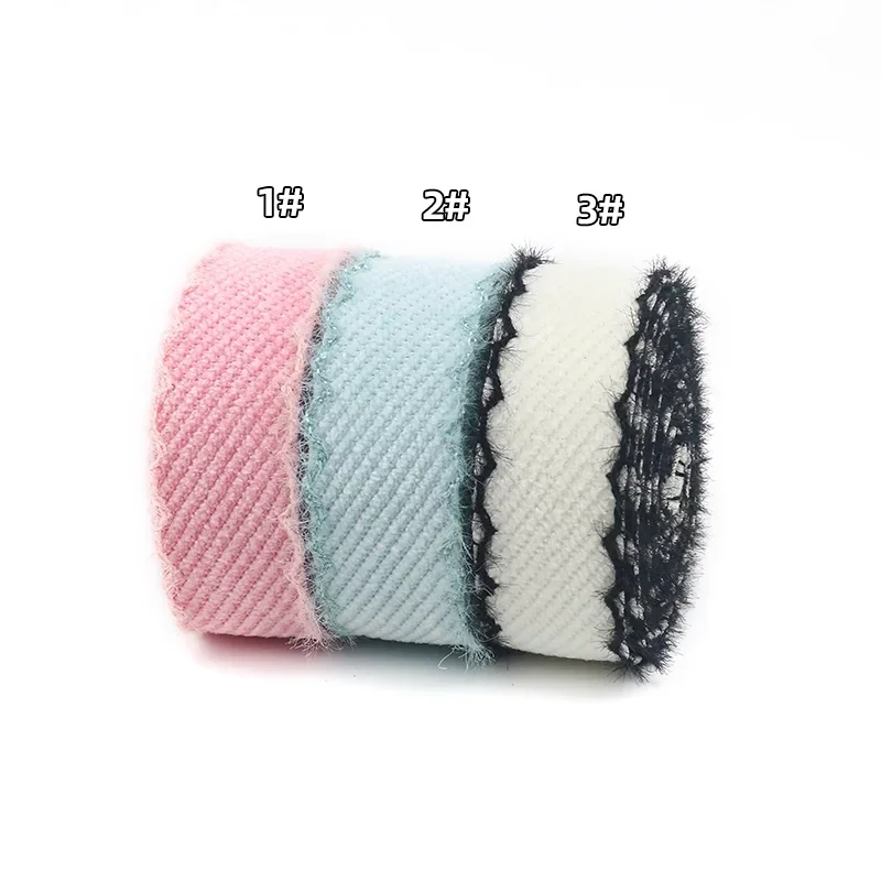 Kewgarden, cinta de tela de felpa tejida de sarga de 1 ", 25mm, cinta hecha a mano, accesorios para pajarita para el cabello DIY, 11 yardas