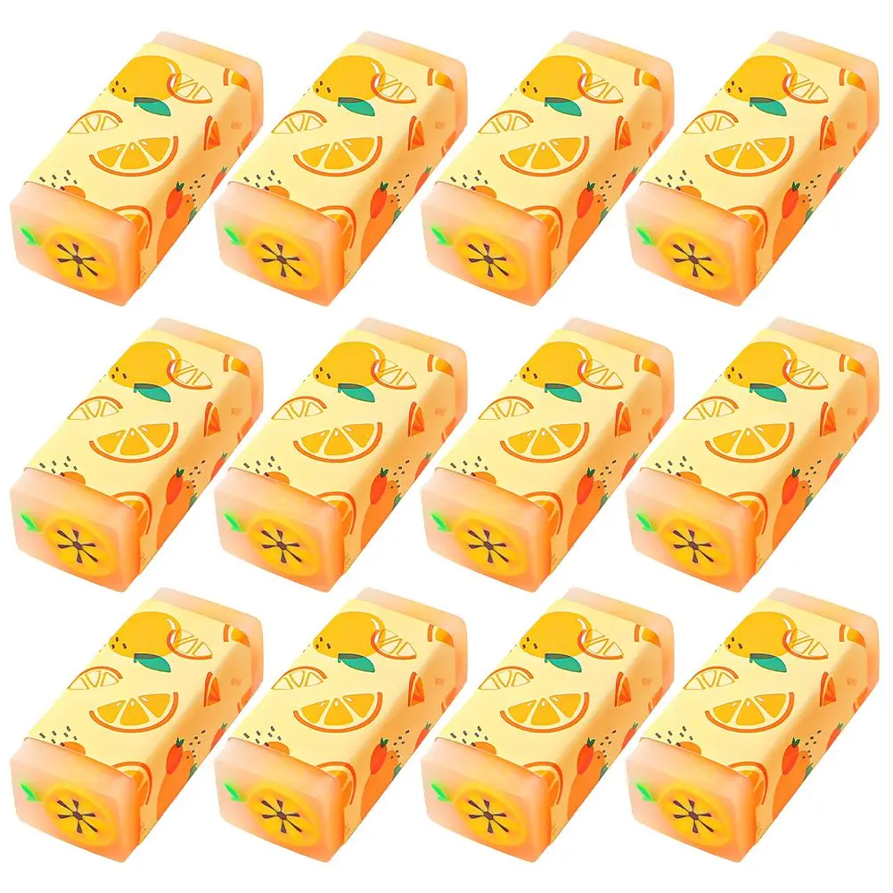 

Fruit Style Eraser School Stationery Gift Kids Office Use Flower Design Remove Pencil Marks Practical Function Student Supply