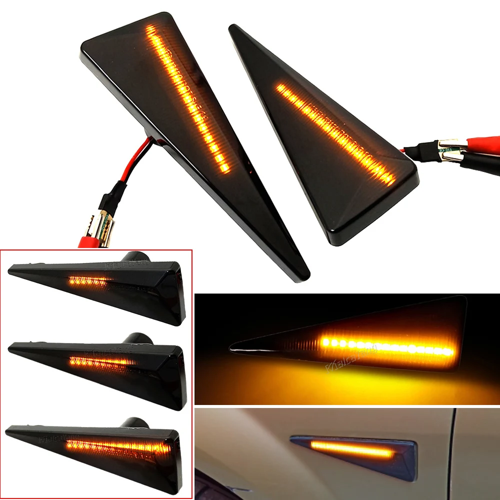 For Renault Megane MK2 CC Espace MK4 Scenic MK2 Wind Avantime Thalia 2 2pieces Led Dynamic Side Marker Turn Signal Light