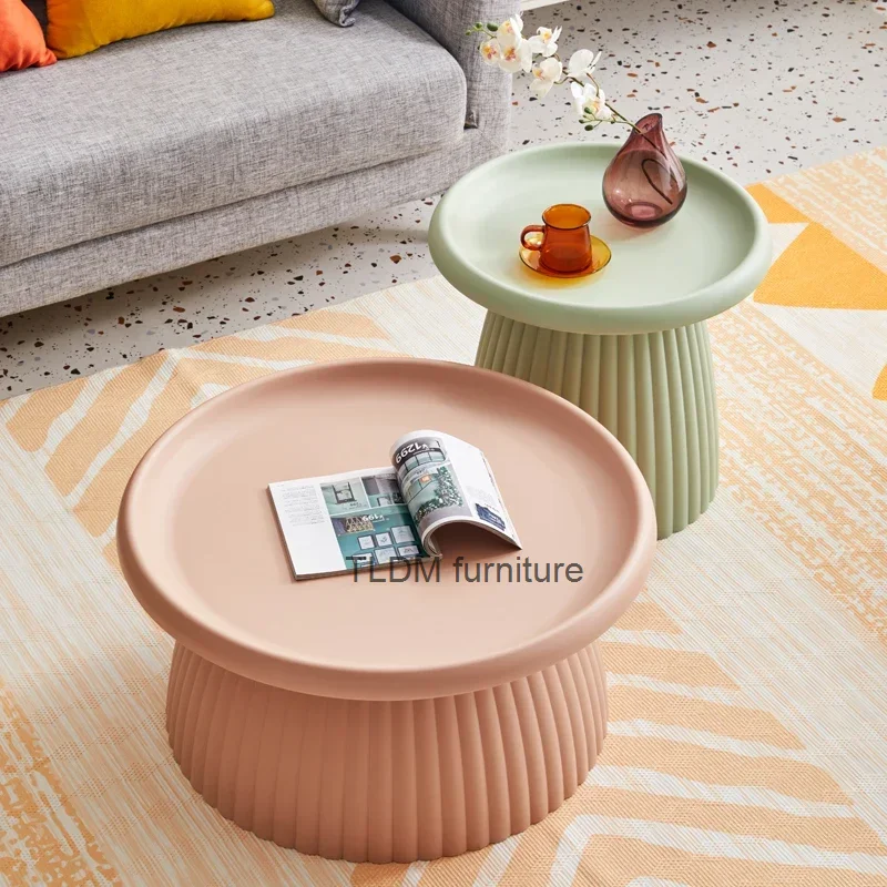 

Plastic Side Tables Balcony Desks Coffee Makeup Small Round Living Room Coffee Table Modern Mesitas De Noche Bedroom Furniture