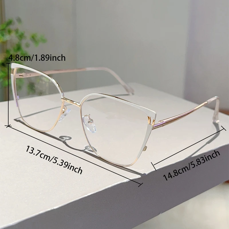 KAMMPT Oversized Cat Eye Glasses Women 2024 Fashion Vintage Multi-color Rim Optical Frames Trendy Blue Light Blocking Eyewear