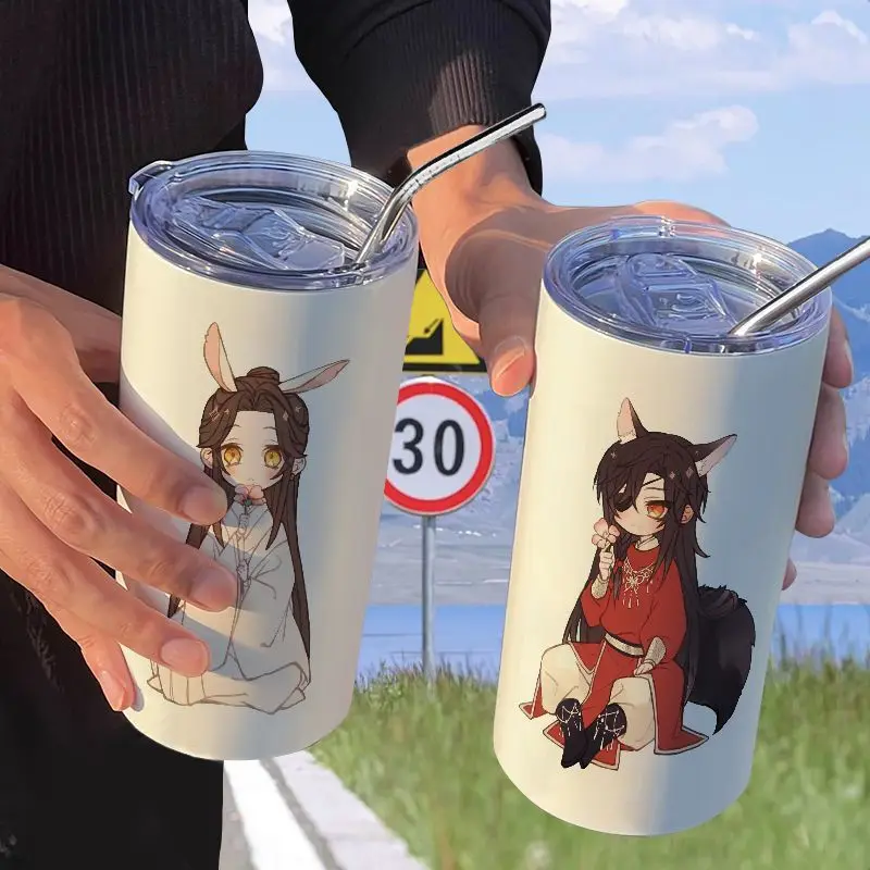 420ml Heaven Official\'s Blessing Cartoon Animation Thermos Cup Tian Guan Ci Fu Xie Lian Hua Cheng Coffee Cups Portable Water Cup