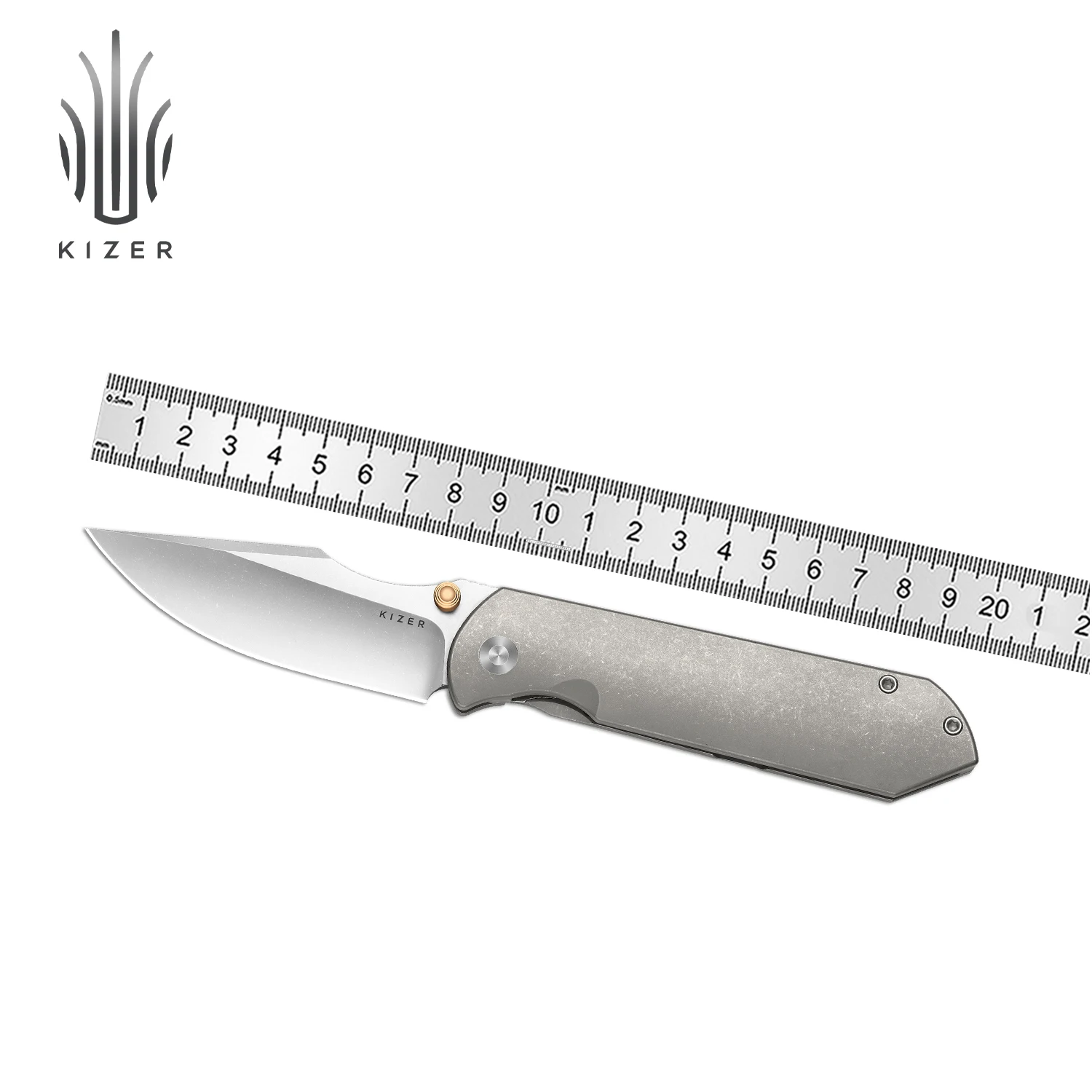 

Складной нож Kizer Harpoon Ki4784A1/A2/A3/A4 с лезвием из стали Elmax/3-слойной композитной стали и титановой рукоятью, для активного отдыха, EDC-ножи