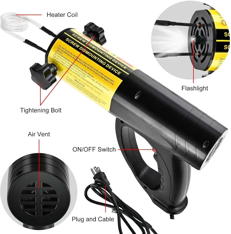 1500W 110V Magnetic Induction Heater Kit with 4 Coils, Hand Held Heater for Rusty Screw Removing,