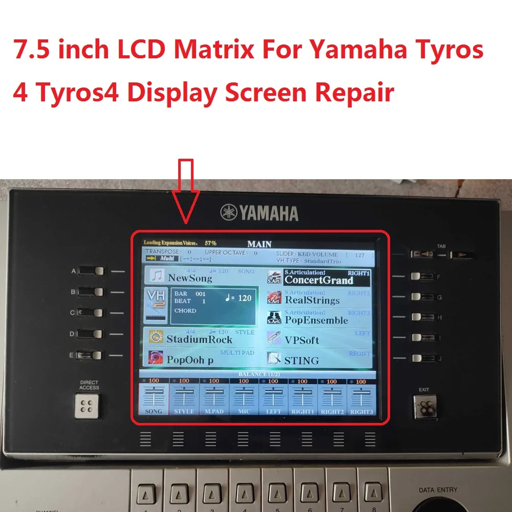 LCD Original para Yamaha Tyros 4 Tyros4 pantalla LCD reemplazo de reparación de Piano