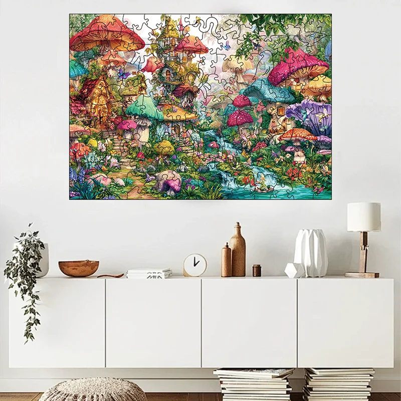 Sprookje Mushroom House Houten puzzel leuk en educatief spelspeelgoed