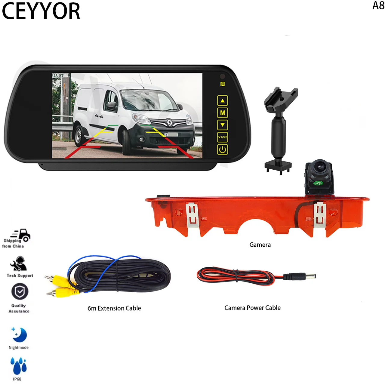 Caméra de recul pour feu stop arrière avec kit de moniteur 7