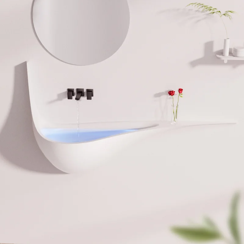 Open smile washbasin semi-embedded washbasin integrated washbasin arc art basin