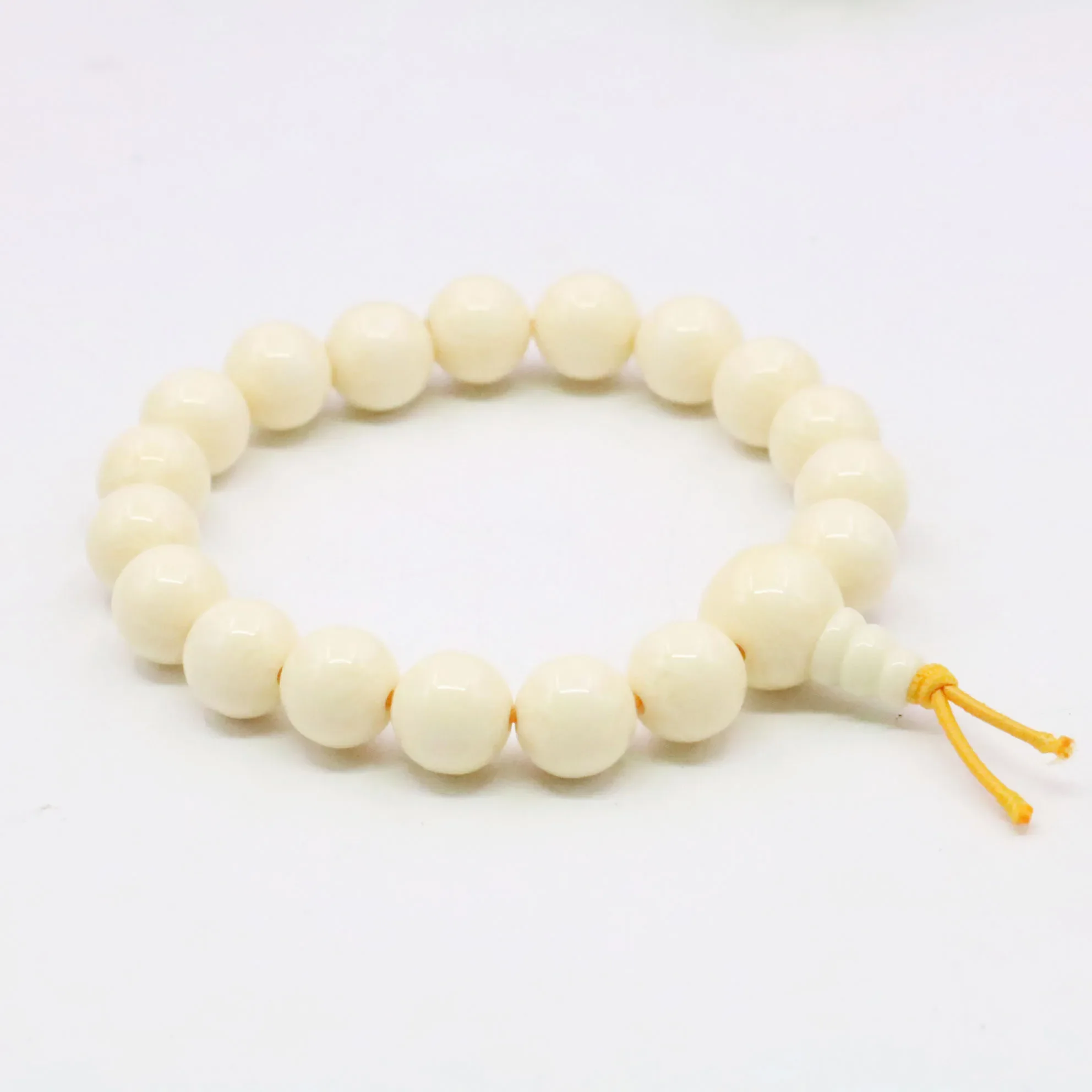 10mm Round White Beeswaxs Resin Bracelets Tee Joint DIY Fashion Jewelry Making Design Women Girls Female Elastic Bracelets Chain