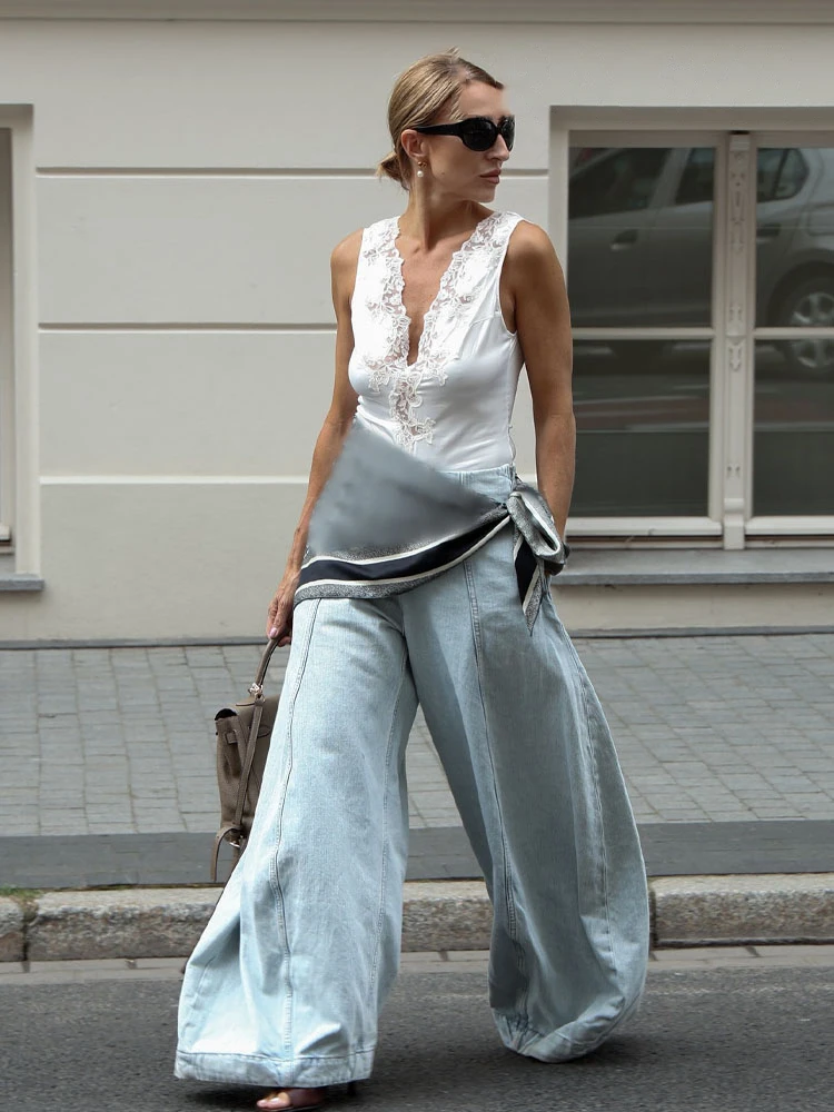 

HH 2025 Autumn Women's Fashion Vintage Ramie Bloomers Plaid Printed Loose Pants Female High-Waist Drawstring Chic Trousers