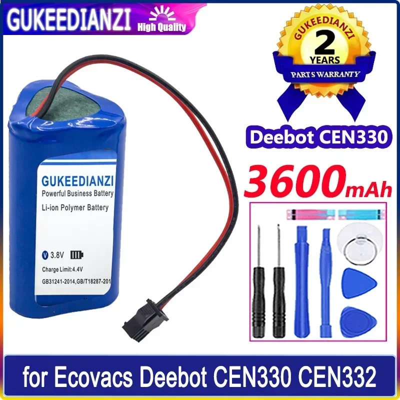 

Robotic Vacuum Cleaner Battery 3600mAh For Ecovacs Deebot Deepoo CEN330 CEN332 Vacuum Robot CEN330 SM-3P Interface