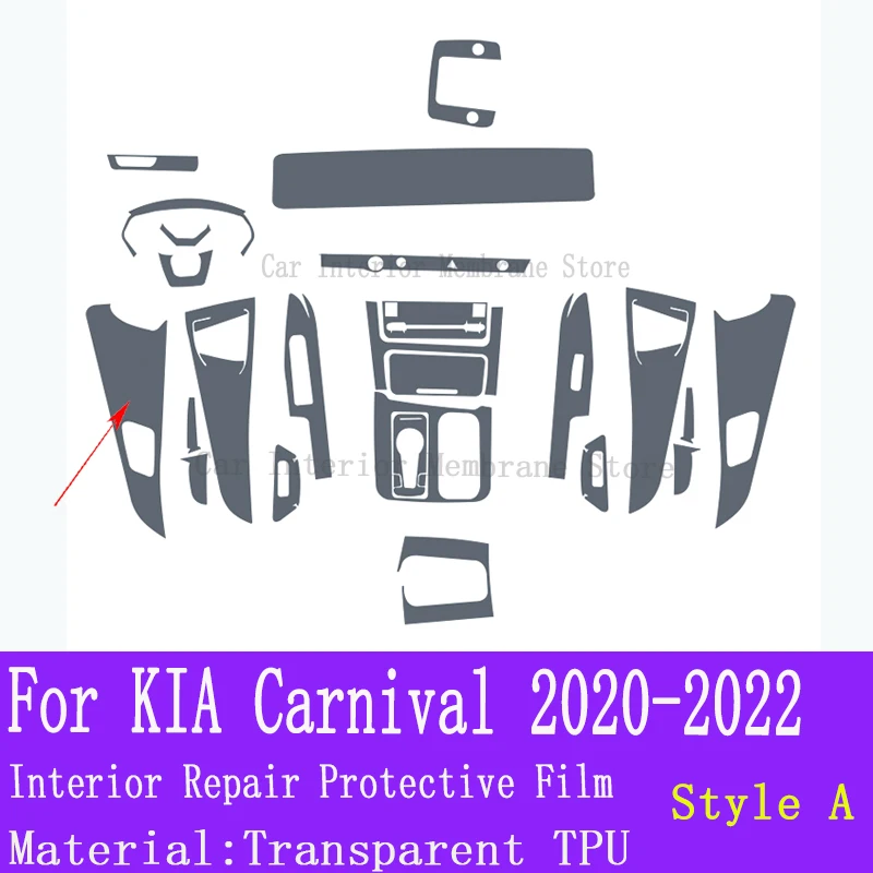 

Для KIA Carnival 2020 2021 2022, панель коробки передач, навигация, автомобильная внутренняя защитная пленка для экрана, наклейка против царапин из ТПУ