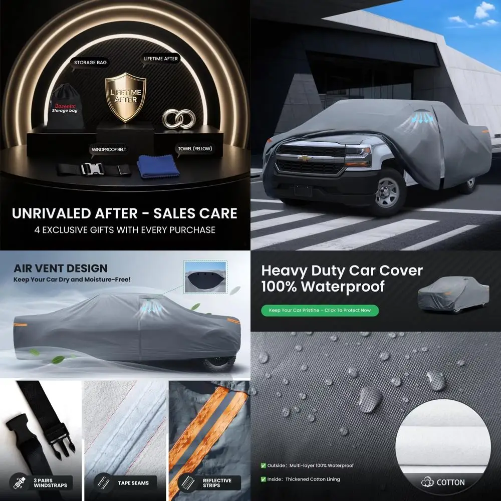 

Custom Fit 1997-2025 Ford F-150 Super Cab Short Bed Truck Cover with Door Zipper, 10-Layer Waterproof Outdoor Cover for All-Weat