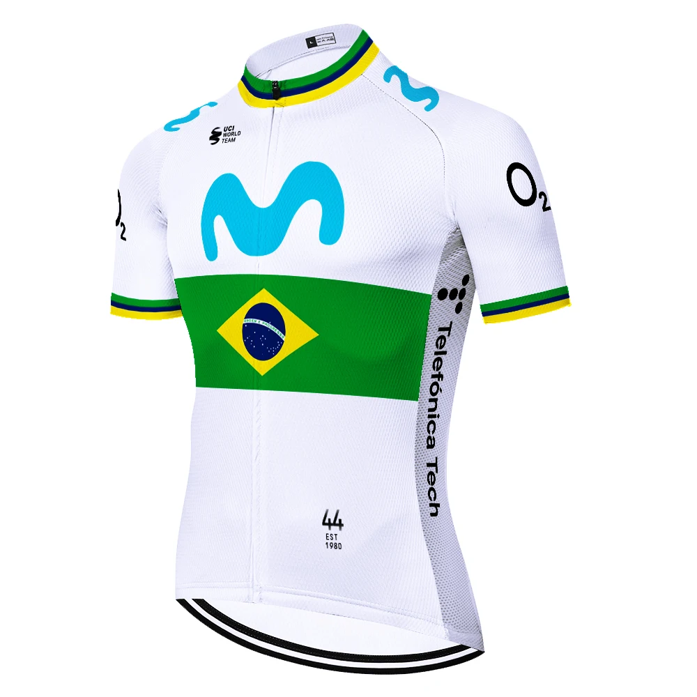 Camiseta de ciclismo DEL EQUIPO movistar, ropa de secado rápido de manga corta para bicicleta de montaña, verano, 2023