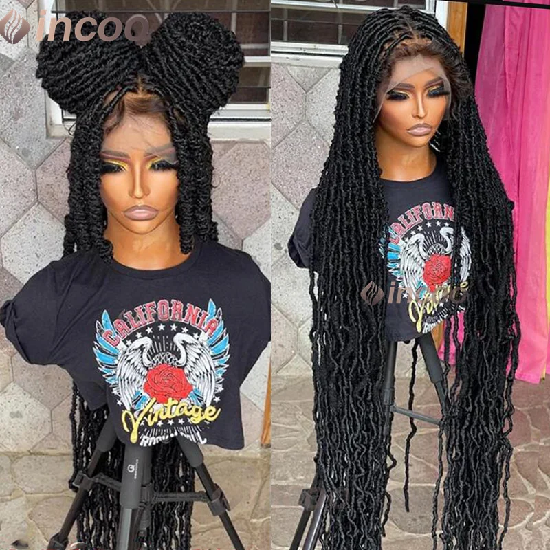 

Long 40" Box Braided Wigs Dreadlock Synthetic Full Lace Wigs Butterfly Locs Braiding Hair Black Women Passion Twist Braids Wig