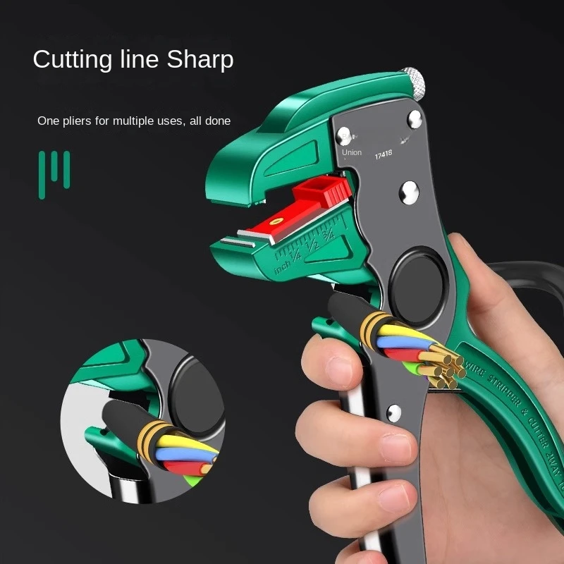 

Automatic Wire Stripper Flatwire Cutter Stripping Plier 0.2 to 5mm Range Length Adjustment For Electrician