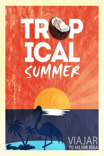 Tropical Summer Holiday Advert Vintage Retro style Metal Sign Beach Mancave Shed