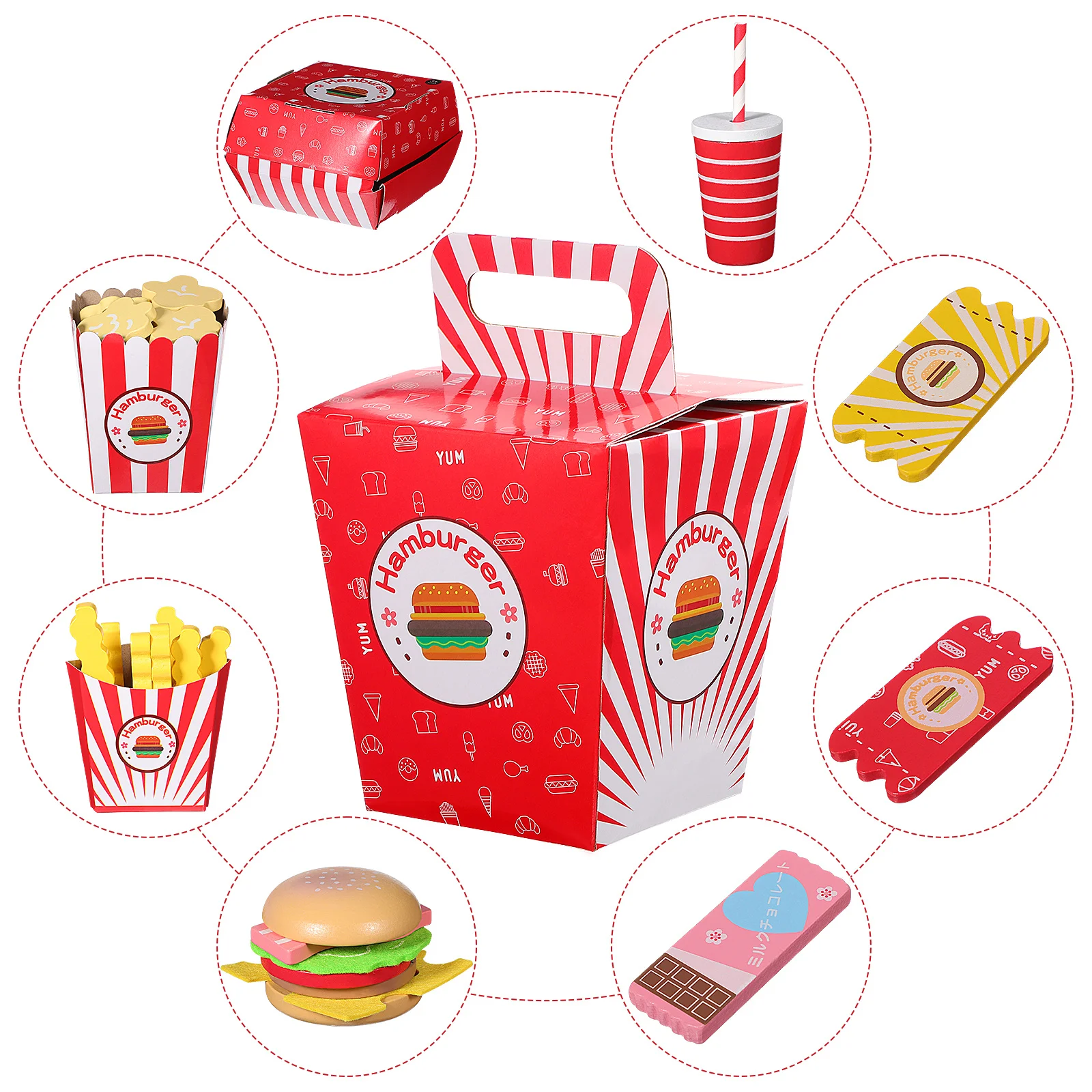 1 conjunto crianças cozinhar conjunto de alimentos simulação comida rápida jogar casa conjunto papel cor brilhante material seguro cozinhar brinquedos