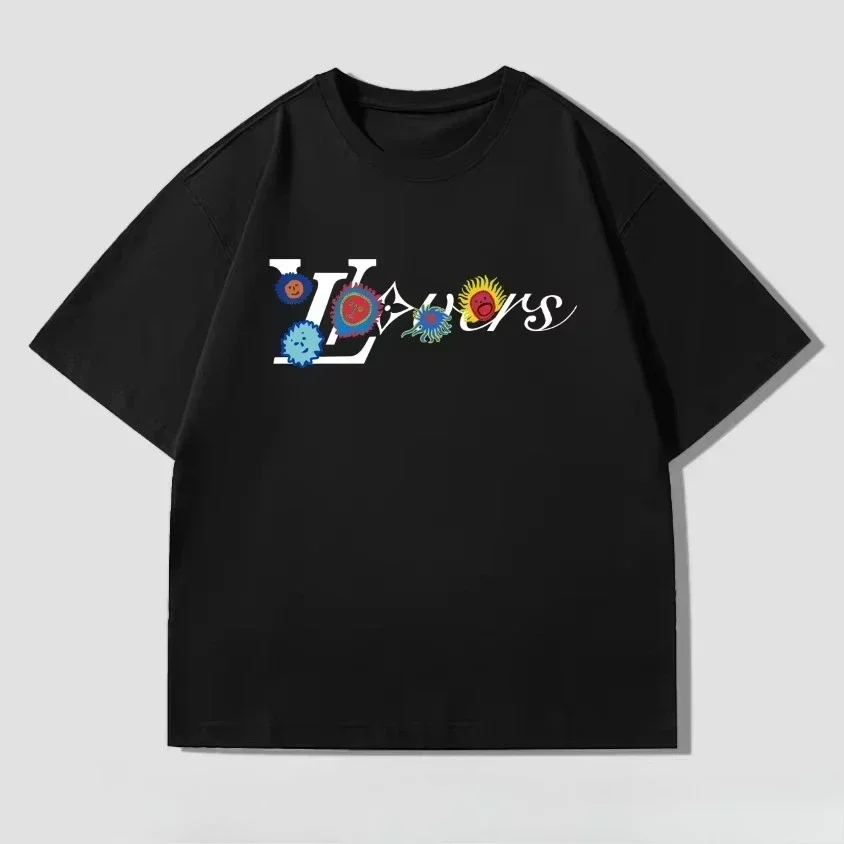 

Luxury Brand Design Sense 2025 Summer New Trendy Brand Craftsmanship Men and Women with The Same Loose Short-sleeved T-shirt
