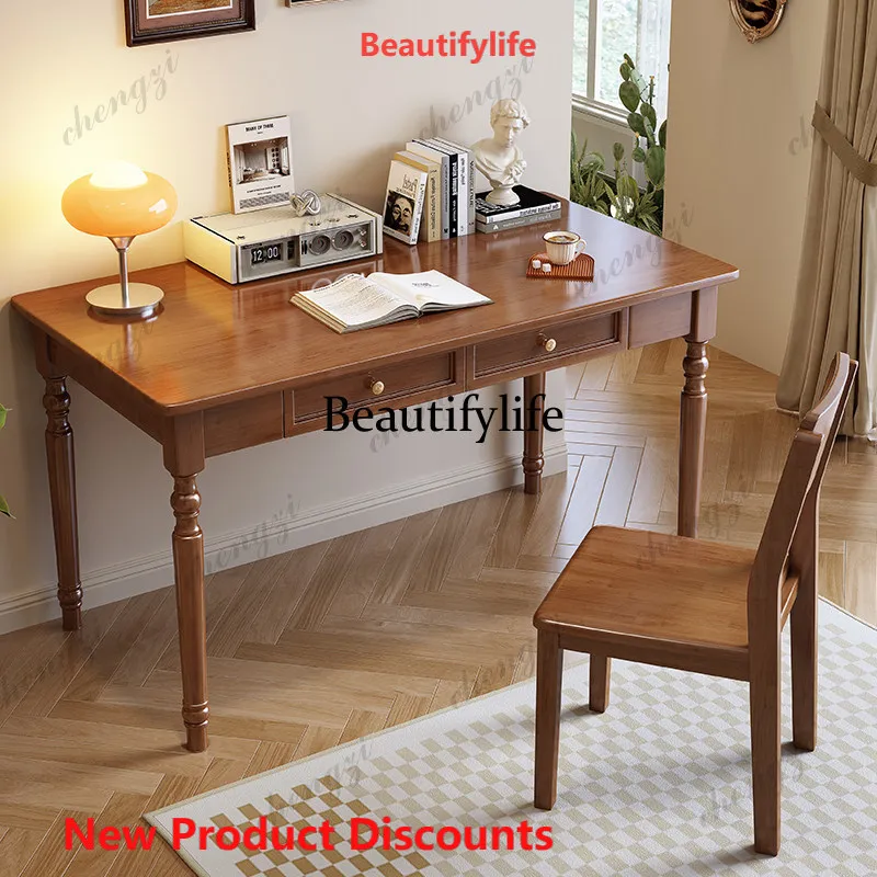 

H Design Modern Office Desk Wooden Study Standing Drawer Luxury Crafts Office Desk Aesthetic